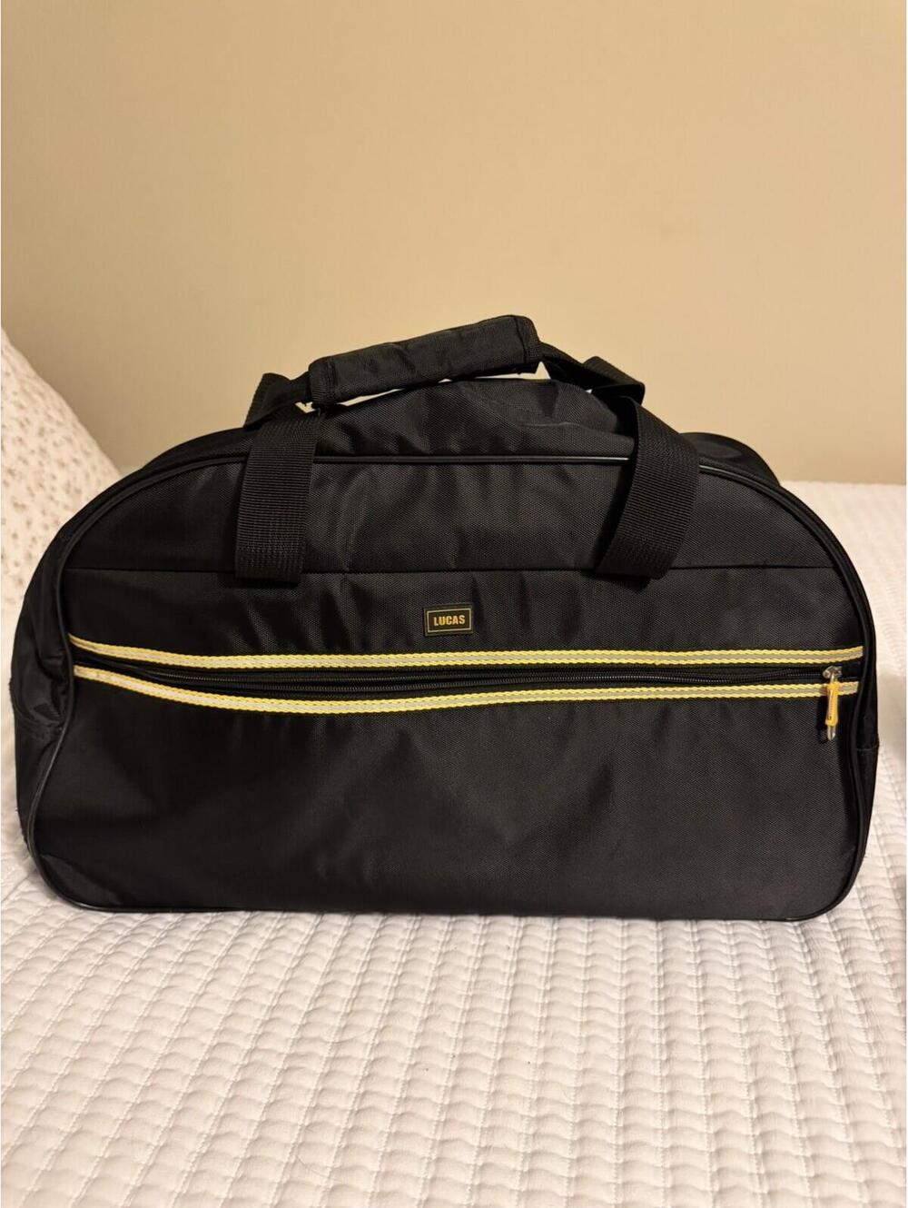 Lucas Rolling Duffel Bag Black And Yellow Travel Bag